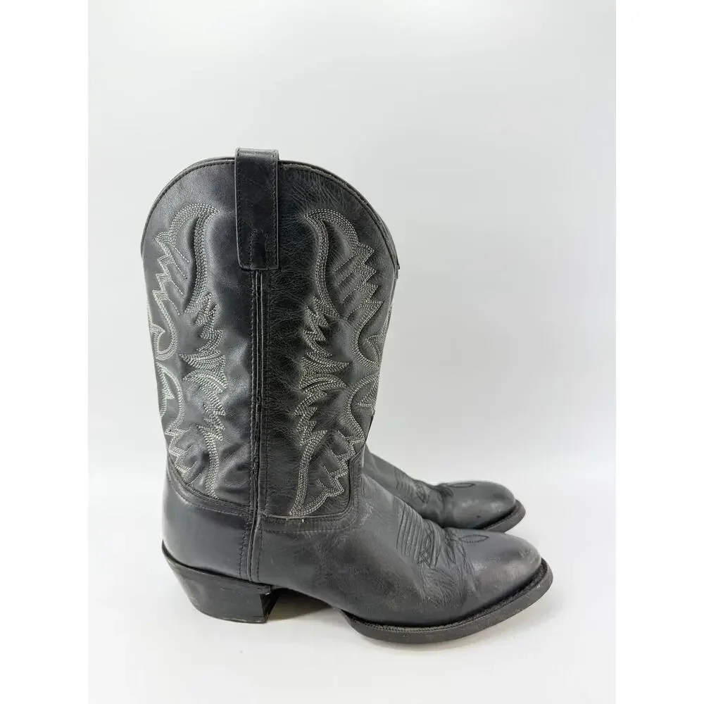 Laredo 68450 Men's Black Leather Western Cowboy Boots Size 10 EW Extra Wide